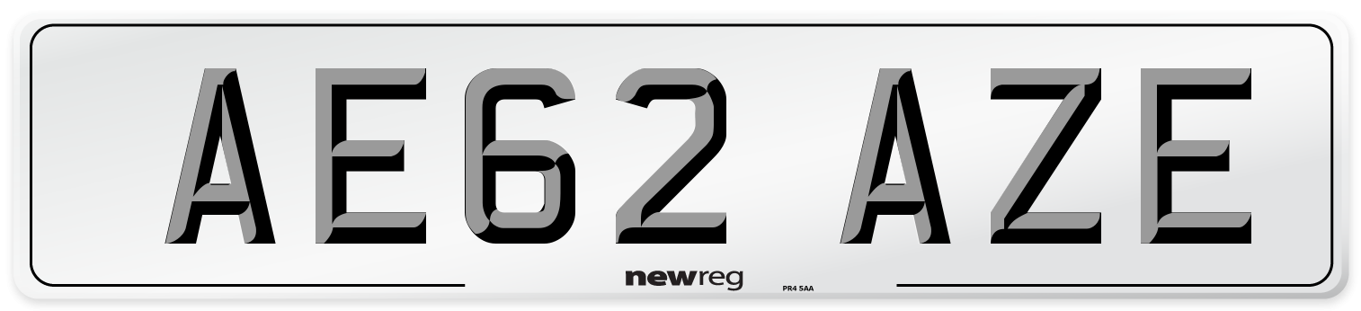 AE62 AZE Number Plate from New Reg